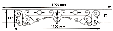 Ikkunan tukipalkki valuraudasta — viite IC